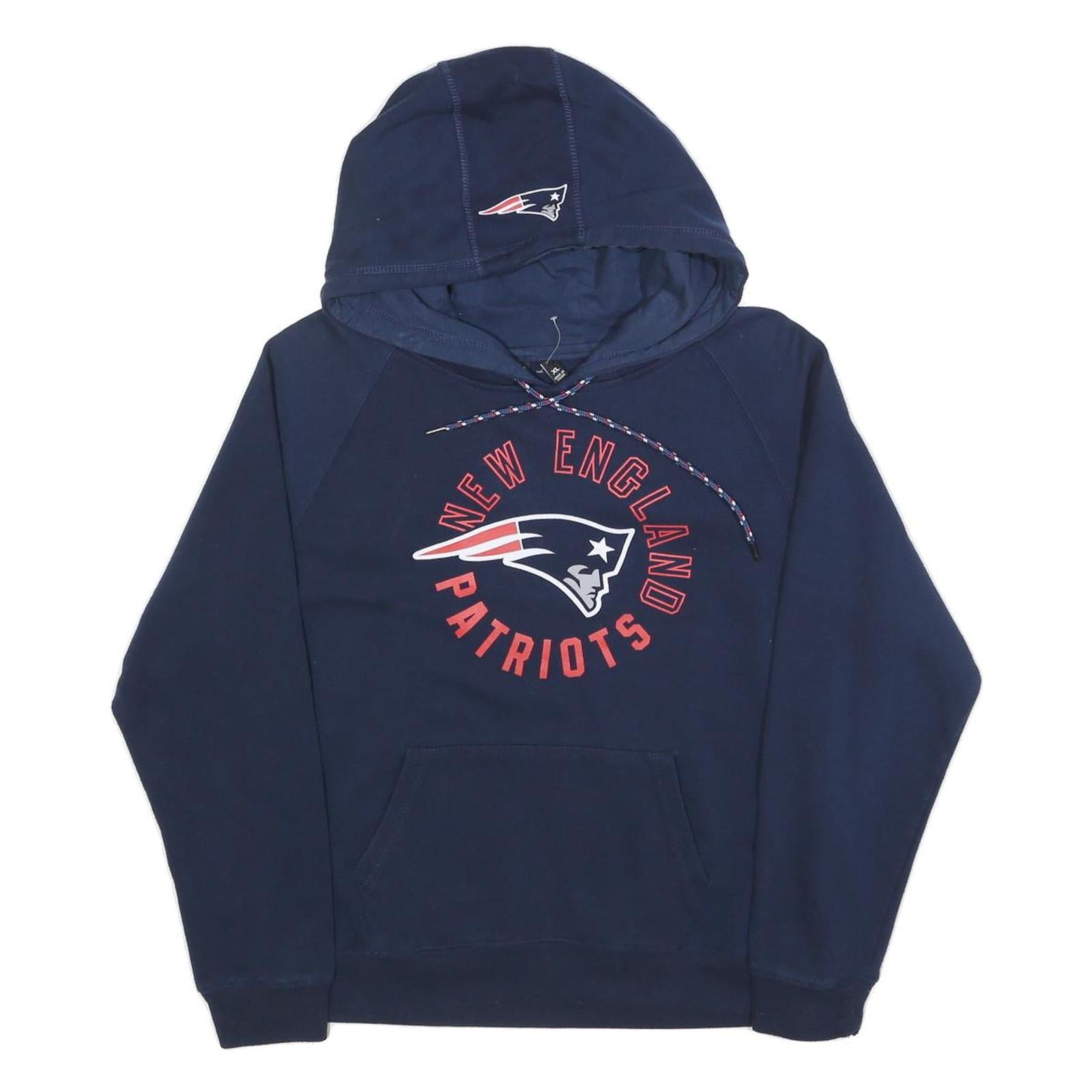 NFL Womens Blue New England Patriots Pullover Hoodie XL Cotton Blend