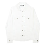 CAMOMILLA Mens White Cotton Blend Shirt XS Classic Button Front Casual