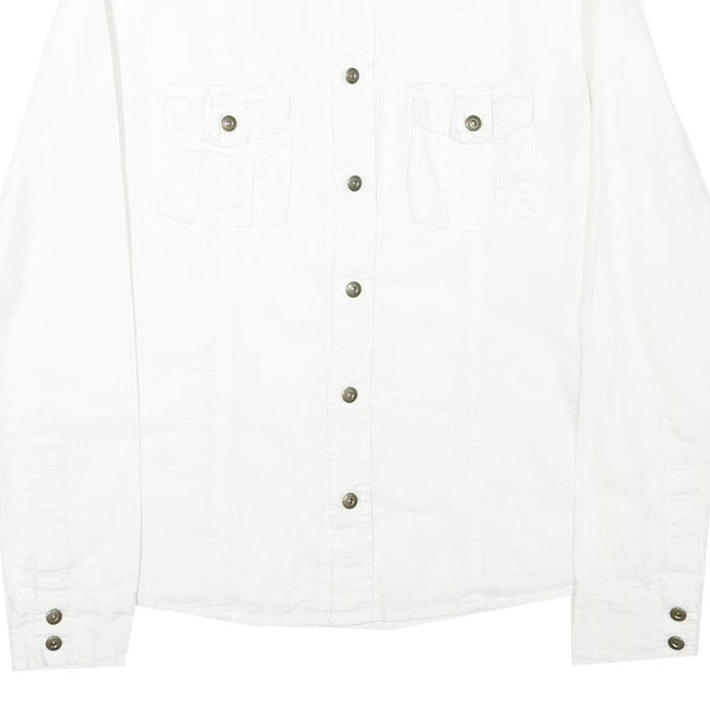 CAMOMILLA Mens White Cotton Blend Shirt XS Classic Button Front Casual