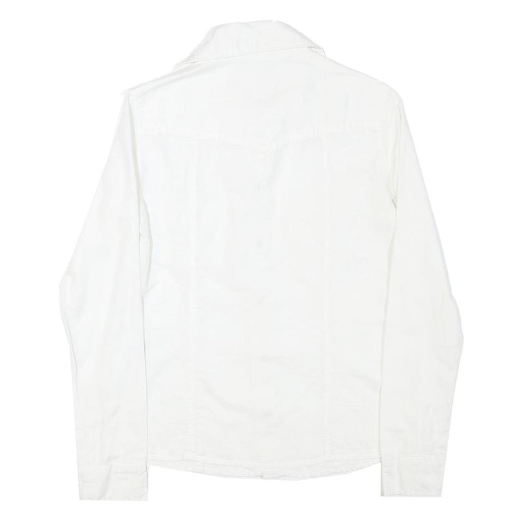 CAMOMILLA Mens White Cotton Blend Shirt XS Classic Button Front Casual