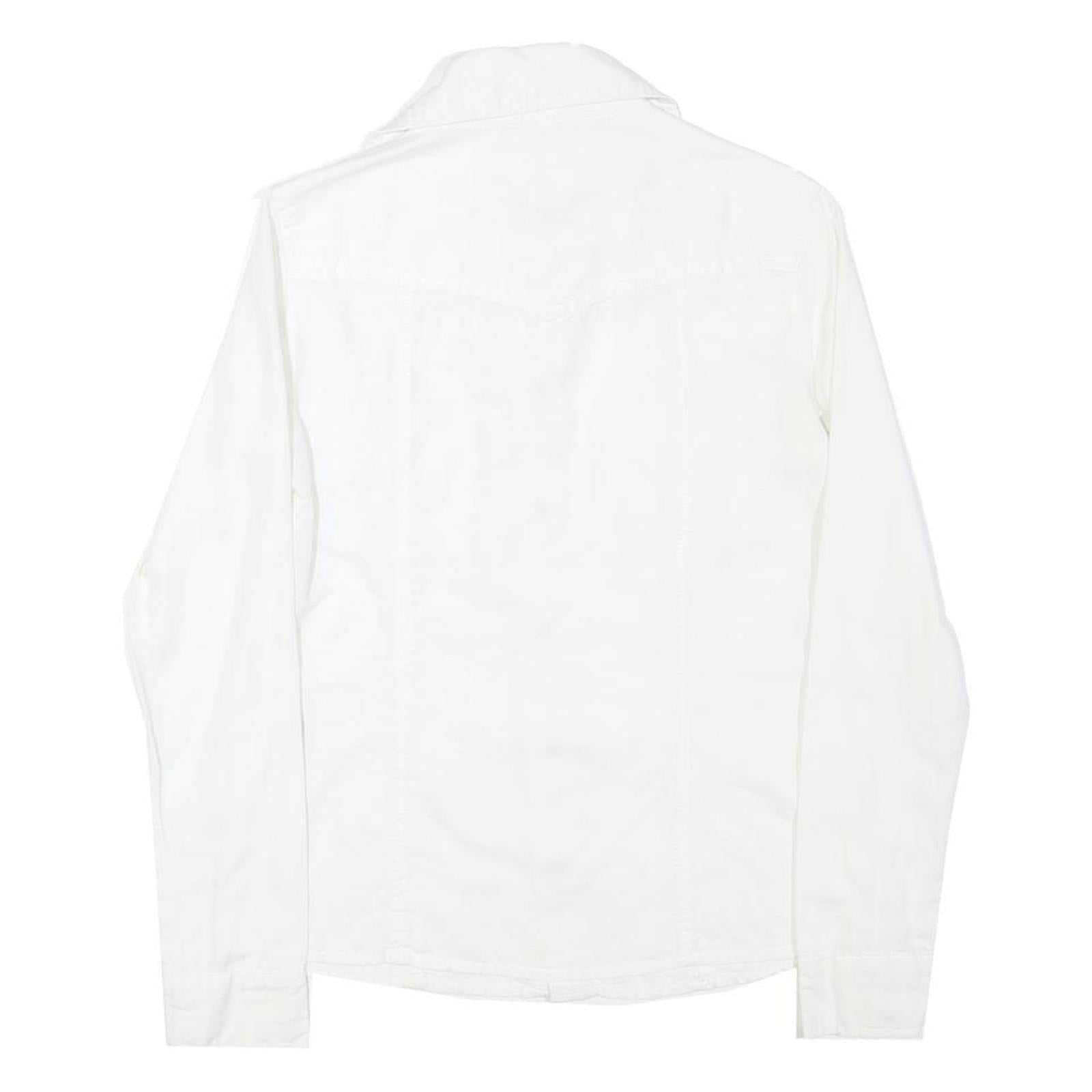 CAMOMILLA Mens White Cotton Blend Shirt XS Classic Button Front Casual