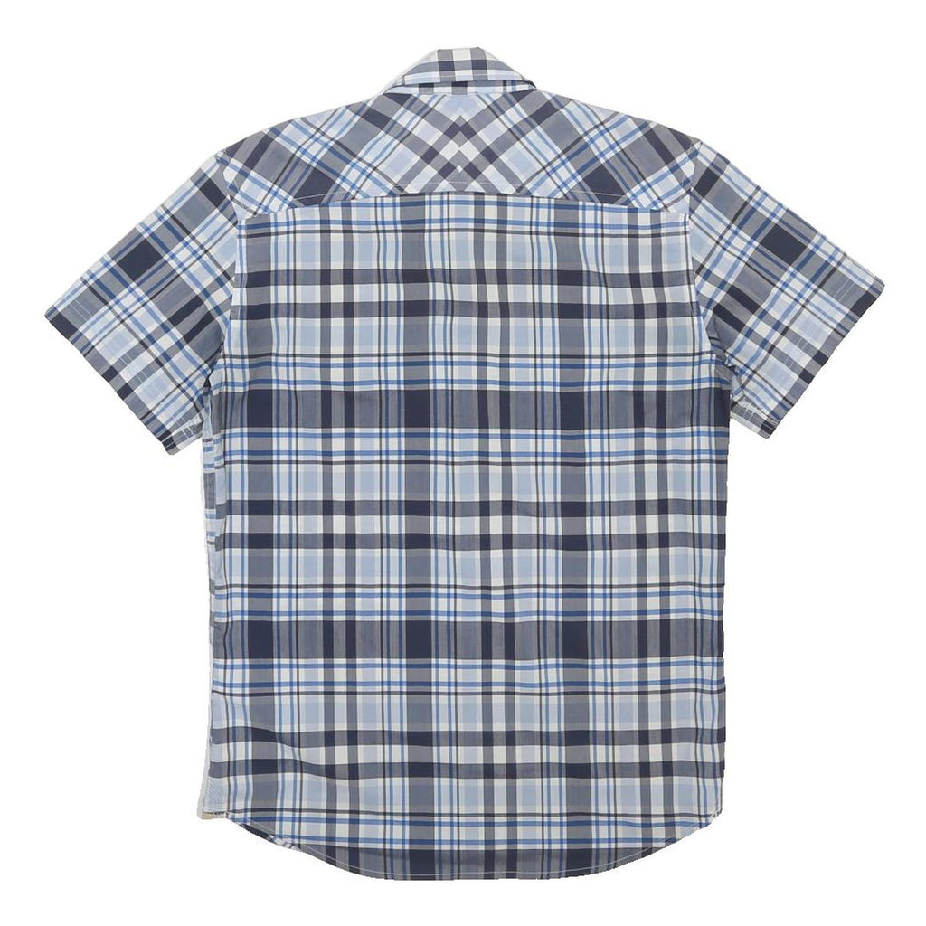 TIMBERLAND Mens Blue Check Shirt S Casual Short Sleeve Button Down Pockets