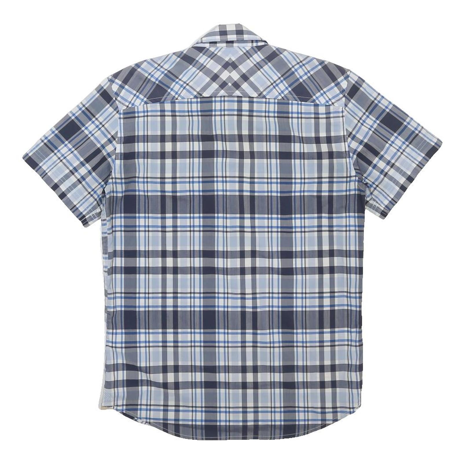 TIMBERLAND Mens Blue Check Shirt S Casual Short Sleeve Button Down Pockets
