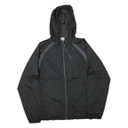 STARTER Mens Black Zip Hooded Sweatshirt L Polyester Blend Lightweight