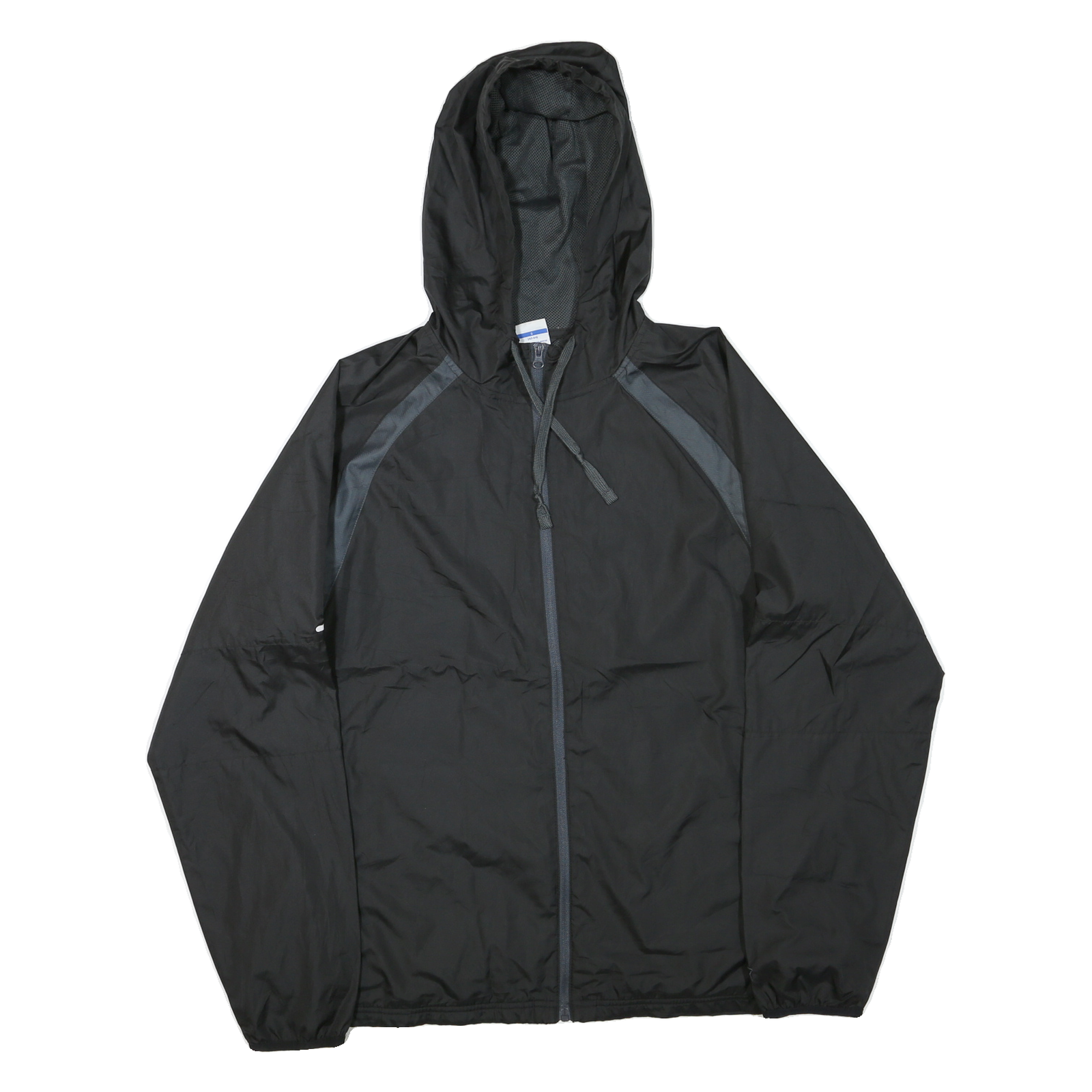 STARTER Mens Black Zip Hooded Sweatshirt L Polyester Blend Lightweight