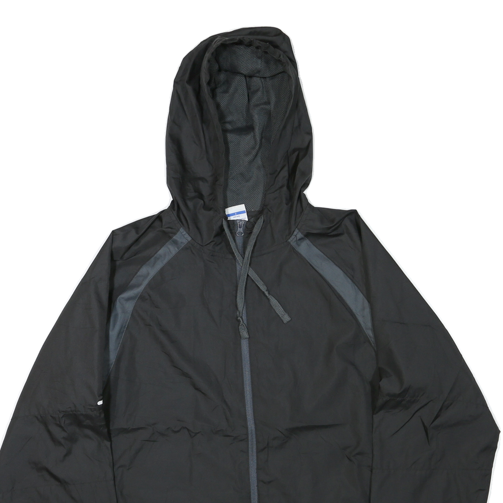 STARTER Mens Black Zip Hooded Sweatshirt L Polyester Blend Lightweight