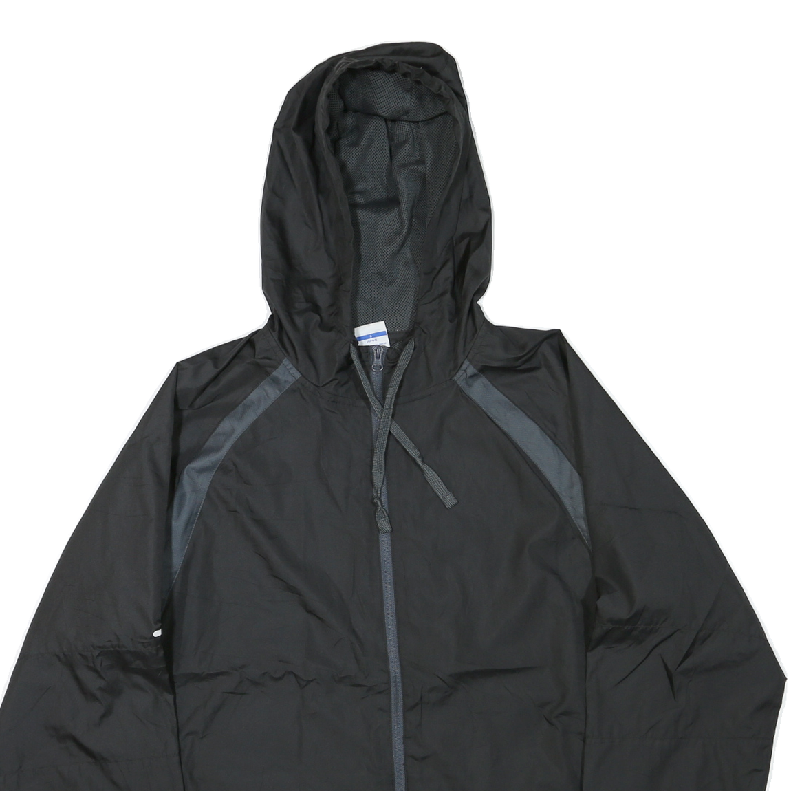 STARTER Mens Black Zip Hooded Sweatshirt L Polyester Blend Lightweight