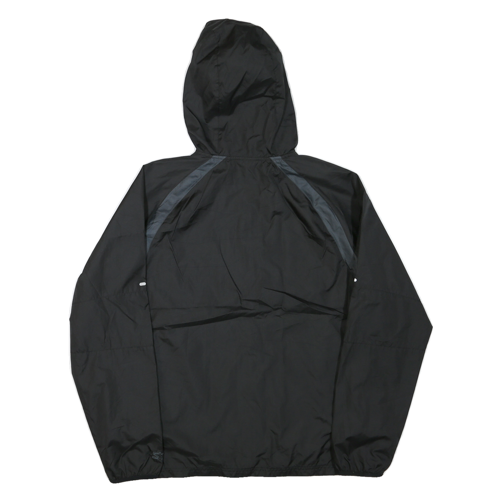 STARTER Mens Black Zip Hooded Sweatshirt L Polyester Blend Lightweight