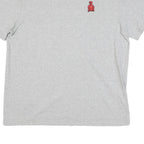 CHAMPION Mens Grey Modern T-Shirt L Short Sleeve Crew Neck Red Logo Embroidery