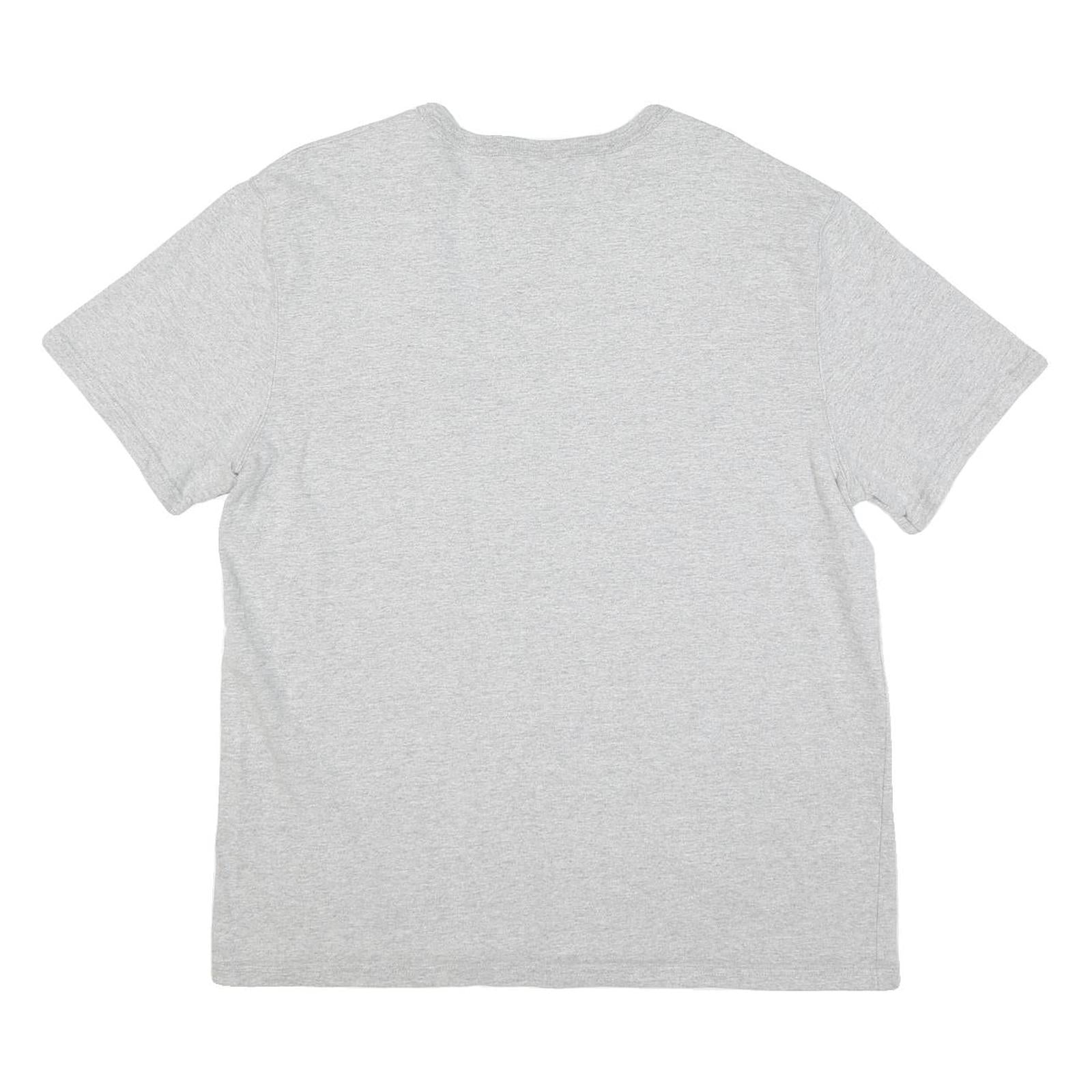 CHAMPION Mens Grey Modern T-Shirt L Short Sleeve Crew Neck Red Logo Embroidery