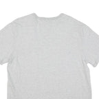 CHAMPION Mens Grey Modern T-Shirt L Short Sleeve Crew Neck Red Logo Embroidery