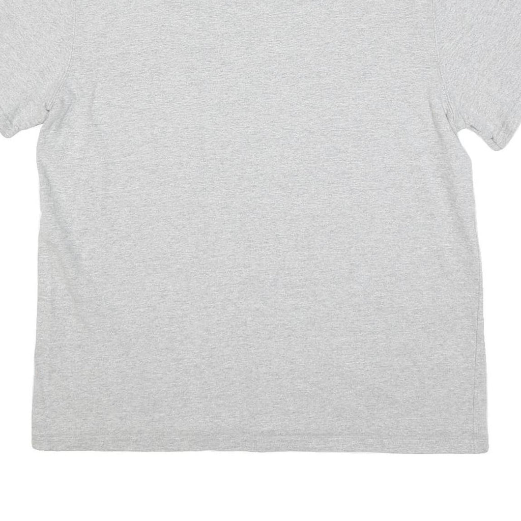 CHAMPION Mens Grey Modern T-Shirt L Short Sleeve Crew Neck Red Logo Embroidery