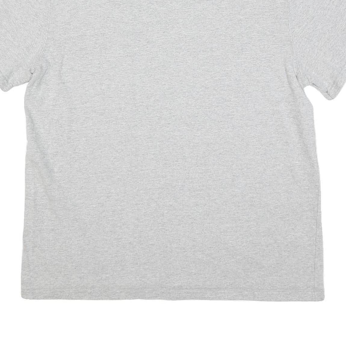 CHAMPION Mens Grey Modern T-Shirt L Short Sleeve Crew Neck Red Logo Embroidery