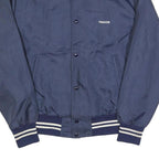 AVON SPORTSWEAR Mens Navy Blue Polyester Button Jacket L Plain Classic Bomber