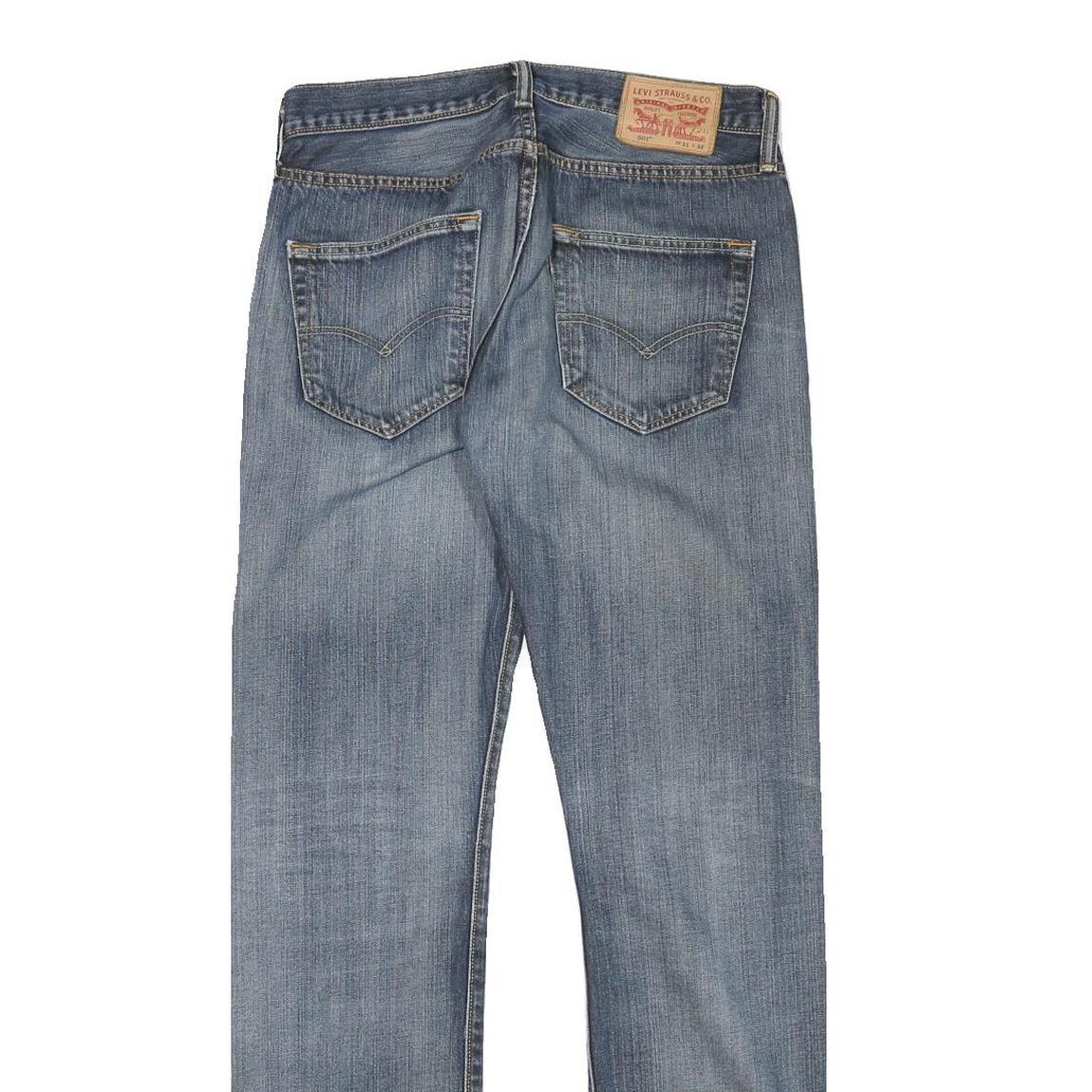 LEVI'S 501 Mens Jeans Blue Regular Straight Denim Medium W30 L32 Classic Button