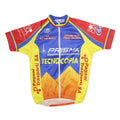 MB Mens Blue & Yellow Cycling Team Sports T-Shirt M Short Sleeve Crew Neck