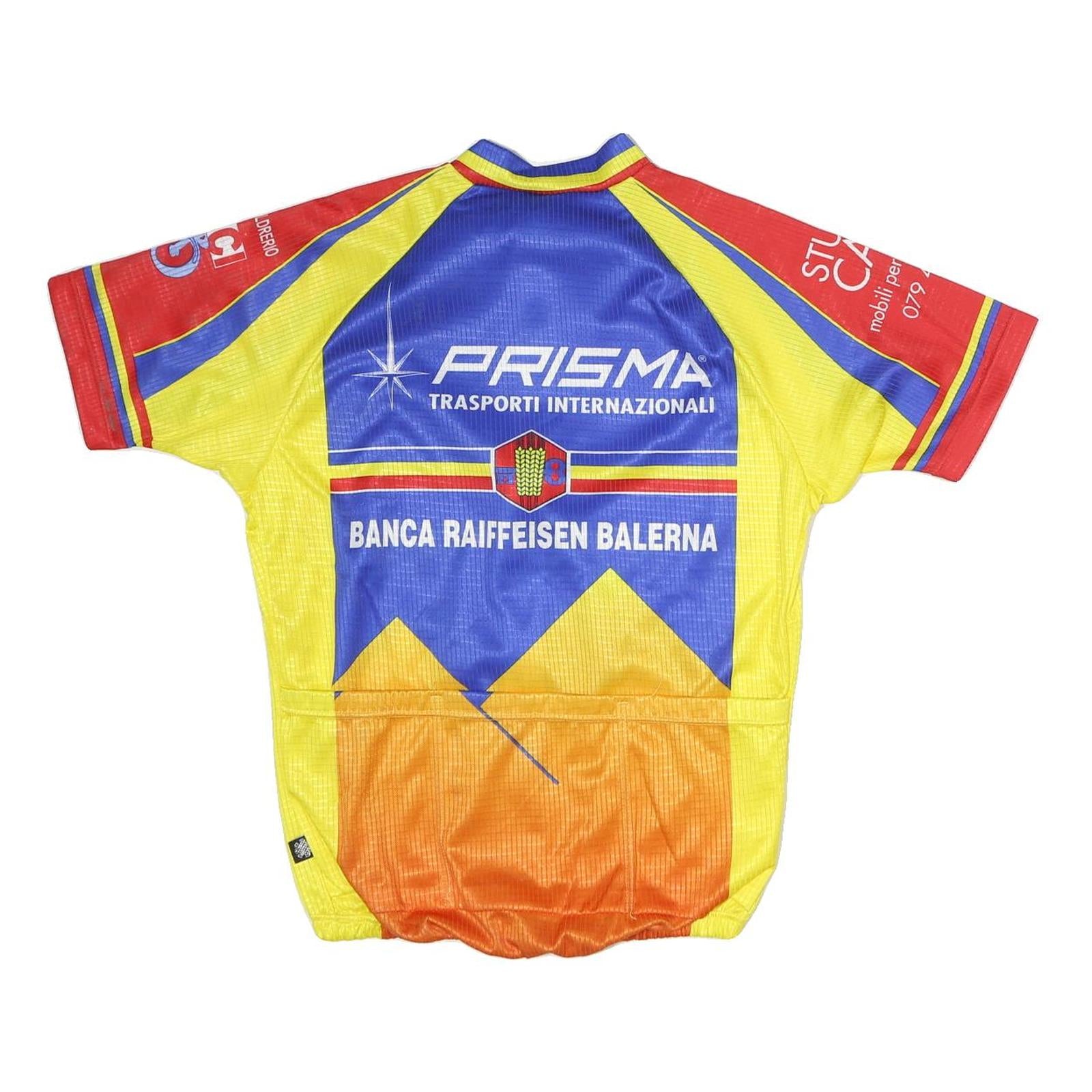 MB Mens Blue & Yellow Cycling Team Sports T-Shirt M Short Sleeve Crew Neck