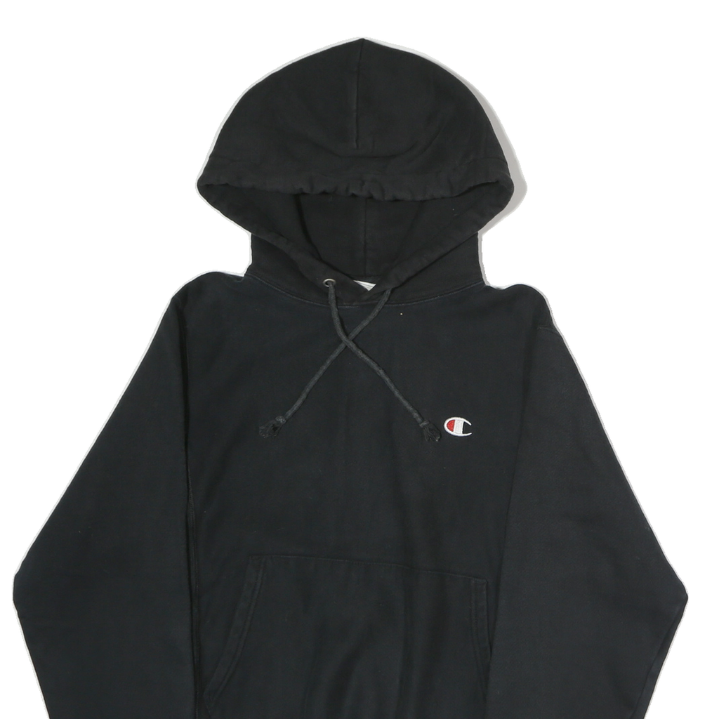 CHAMPION REVERSE WEAVE Mens Black Pullover Hoodie S Cotton Casual Sweatshirt