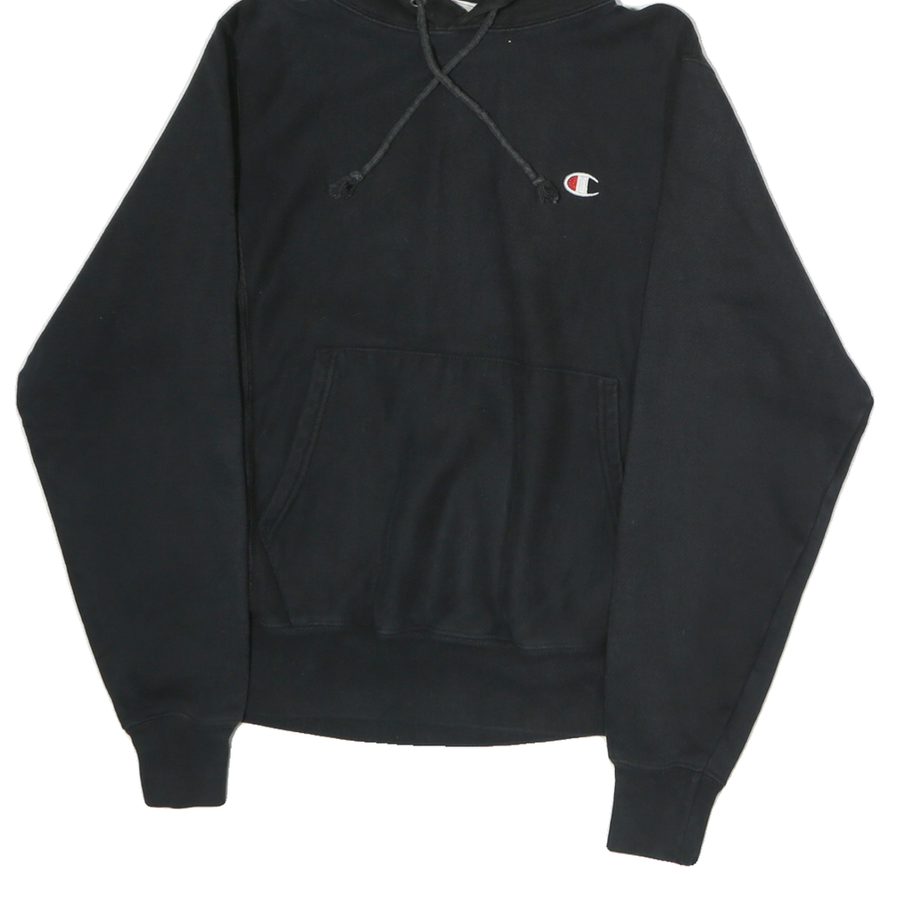 CHAMPION REVERSE WEAVE Mens Black Pullover Hoodie S Cotton Casual Sweatshirt