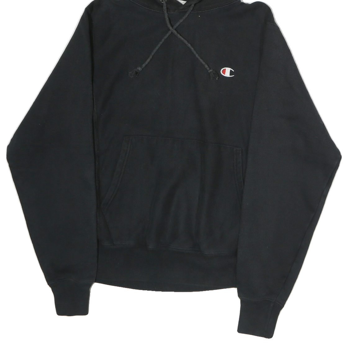 CHAMPION REVERSE WEAVE Mens Black Pullover Hoodie S Cotton Casual Sweatshirt