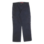 DICKIES Mens Regular Fit Navy Cargo Trousers Cotton Blend W32 L30 Workwear Zip
