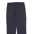 DICKIES Mens Regular Fit Navy Cargo Trousers Cotton Blend W32 L30 Workwear Zip