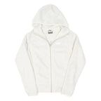 JACK WOLFSKIN Womens White Outdoor Zip Jacket UK 12 Polyester Blend Hooded