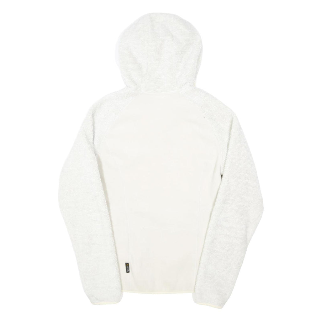 JACK WOLFSKIN Womens White Outdoor Zip Jacket UK 12 Polyester Blend Hooded