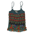 DESIGUAL Womens Green Printed Camisole Sleeveless Scoop Neck Top M Rayon