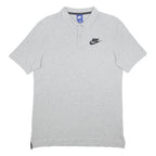 NIKE Mens Grey Polo Shirt M Cotton Short Sleeve Basic Casual Sportswear