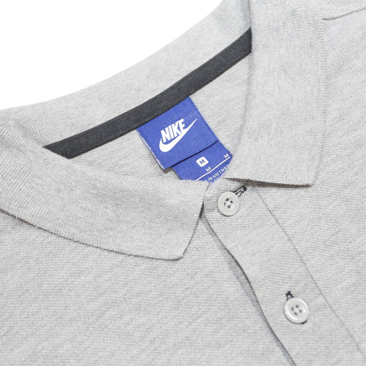 NIKE Mens Grey Polo Shirt M Cotton Short Sleeve Basic Casual Sportswear