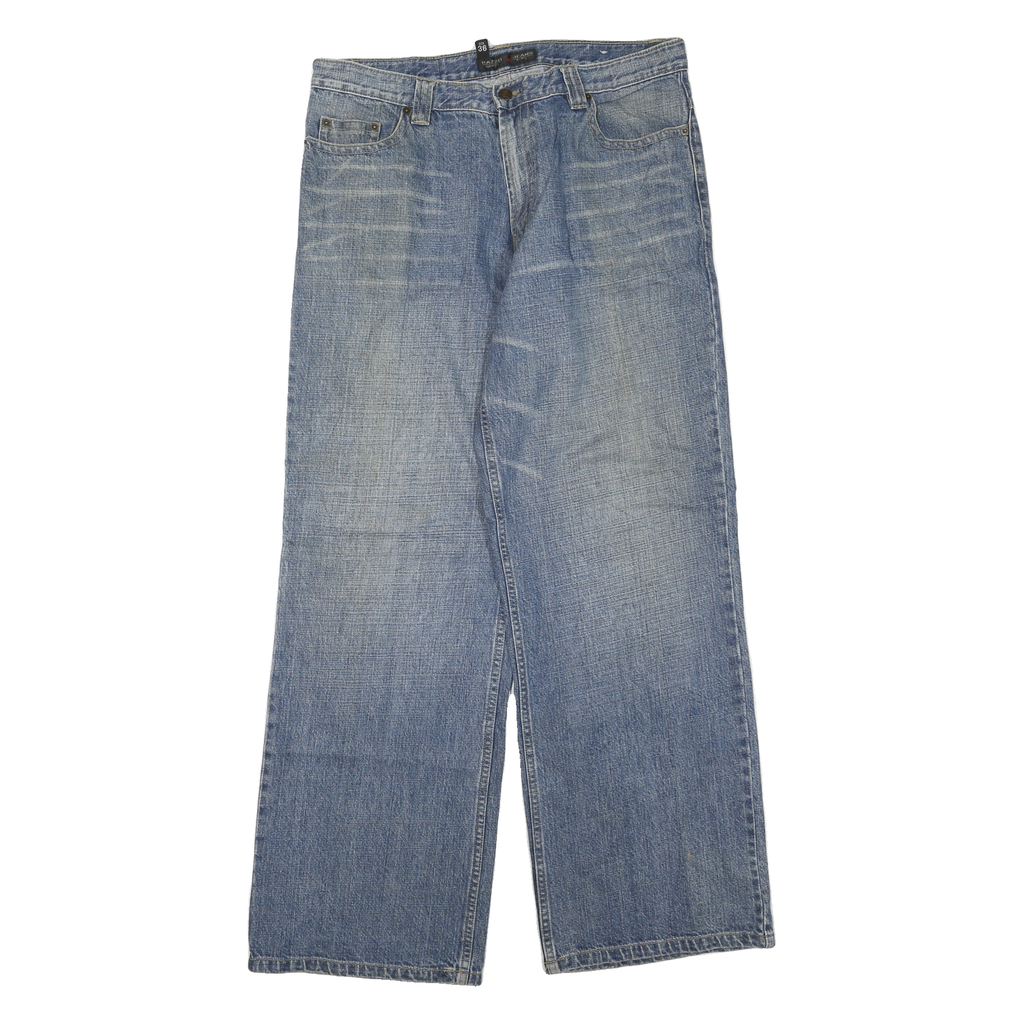 RAZZO DENIM Mens Blue Regular Fit Straight Leg Denim Jeans W36 L31 Cotton Blend