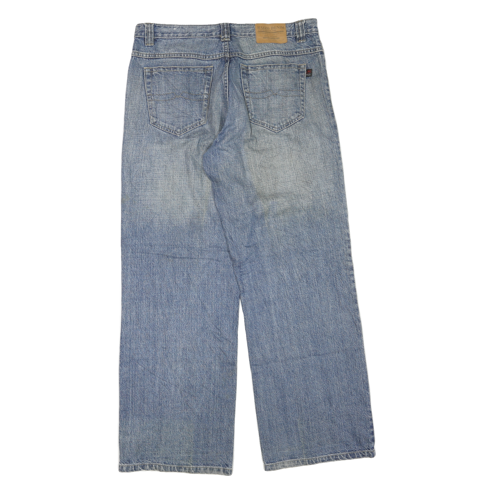 RAZZO DENIM Mens Blue Regular Fit Straight Leg Denim Jeans W36 L31 Cotton Blend