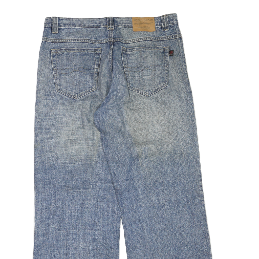 RAZZO DENIM Mens Blue Regular Fit Straight Leg Denim Jeans W36 L31 Cotton Blend