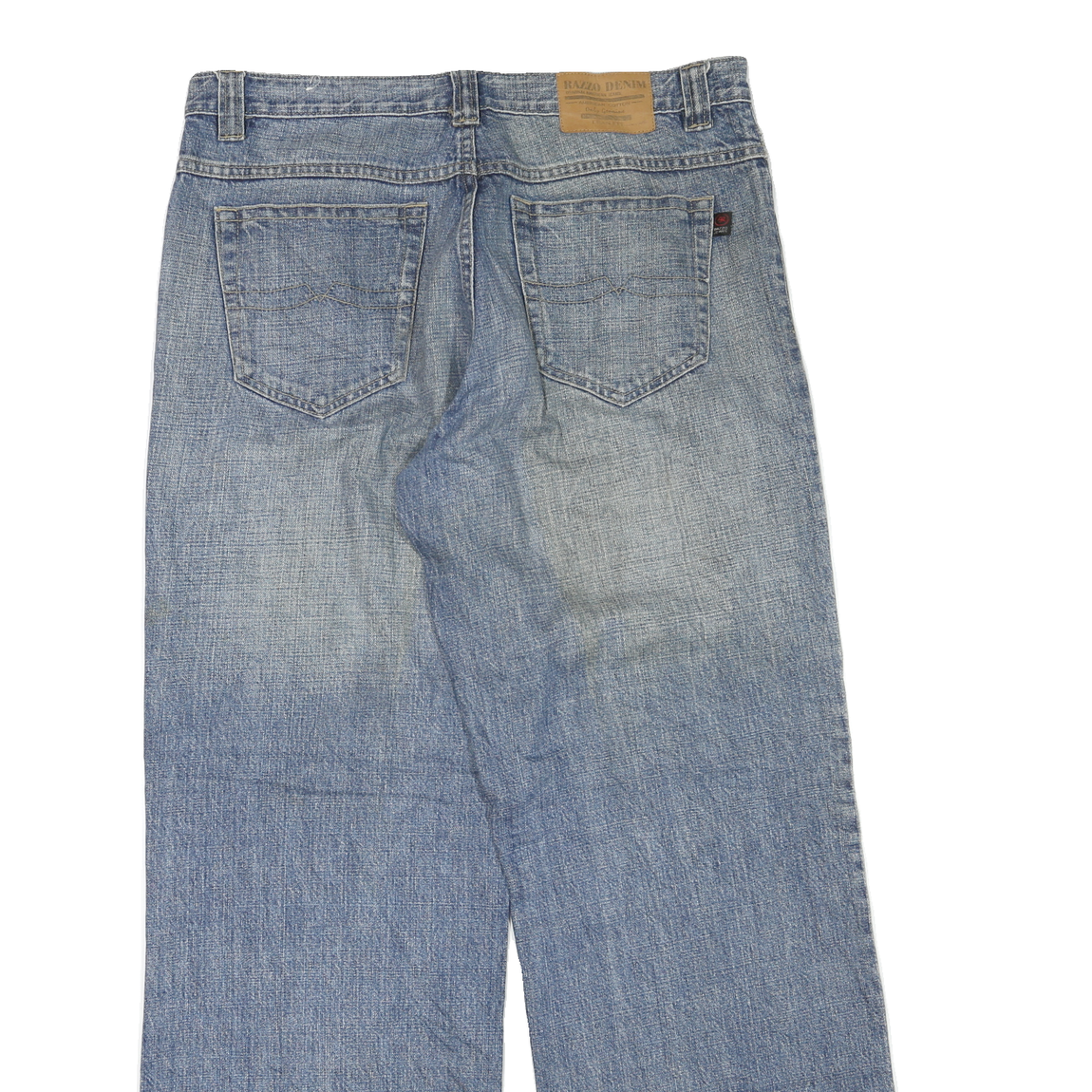 RAZZO DENIM Mens Blue Regular Fit Straight Leg Denim Jeans W36 L31 Cotton Blend