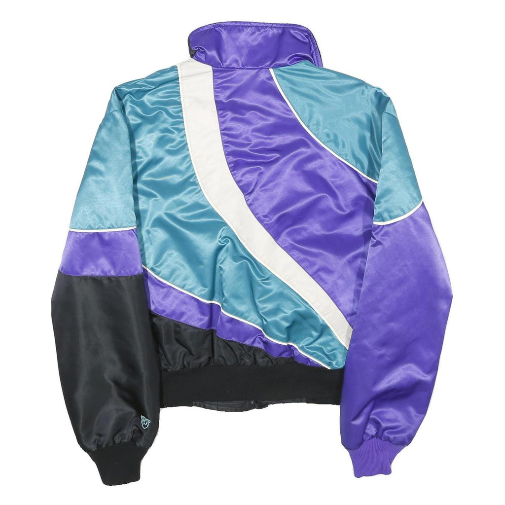 ARCTIC CAT Womens Blue & Purple Nylon Zip Jacket L Satin Sportswear Racing