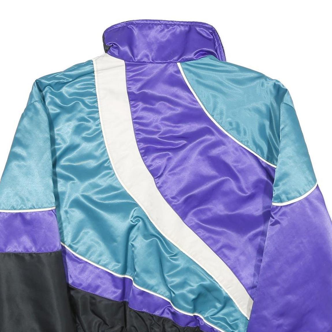 ARCTIC CAT Womens Blue & Purple Nylon Zip Jacket L Satin Sportswear Racing