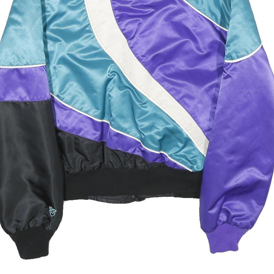 ARCTIC CAT Womens Blue & Purple Nylon Zip Jacket L Satin Sportswear Racing