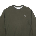 CHAMPION Mens Green Crew Neck 2XL Sweatshirt Cotton Blend Casual Pullover