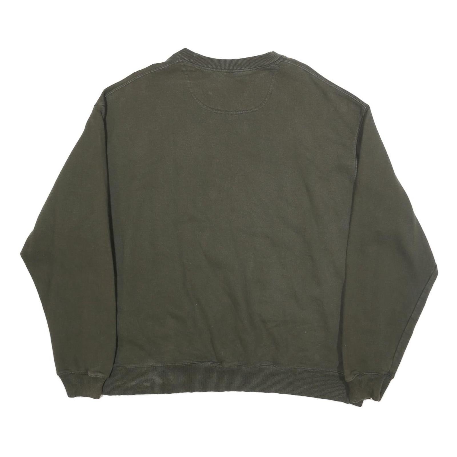 CHAMPION Mens Green Crew Neck 2XL Sweatshirt Cotton Blend Casual Pullover