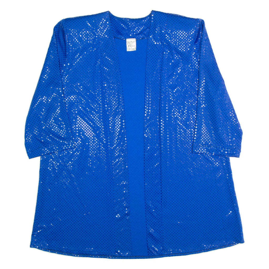 DIVINA OF SWITZERLAND Womens Kimono Blouse Blue 3/4 Sleeve 90s Polka Dot M