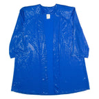 DIVINA OF SWITZERLAND Womens Kimono Blouse Blue 3/4 Sleeve 90s Polka Dot M