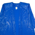 DIVINA OF SWITZERLAND Womens Kimono Blouse Blue 3/4 Sleeve 90s Polka Dot M