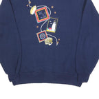 GOPHER Womens Navy Sweatshirts Crew Neck L Nautical Embroidered Cotton Blend