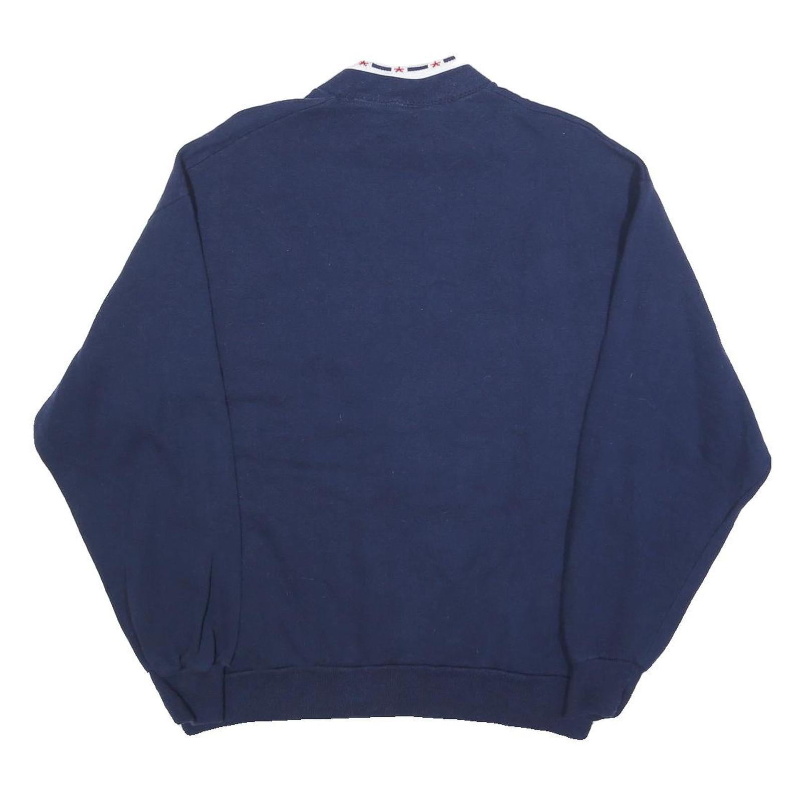 GOPHER Womens Navy Sweatshirts Crew Neck L Nautical Embroidered Cotton Blend