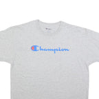 CHAMPION Mens Grey Cotton Blend T-Shirt XL Short Sleeve Crew Neck Classic Logo