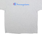 CHAMPION Mens Grey Cotton Blend T-Shirt XL Short Sleeve Crew Neck Classic Logo