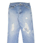 DICKIES Distressed Workwear Mens Jeans Blue Regular Straight Stone Wash W33 L32