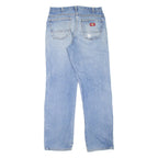 DICKIES Distressed Workwear Mens Jeans Blue Regular Straight Stone Wash W33 L32
