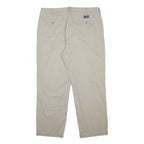 NAUTICA Mens Cotton Beige Relaxed Straight Trousers W38 L30 Casual Zip Closure